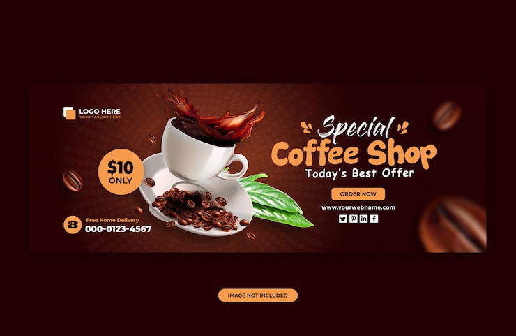 PSD modelo de banner para venda de café para publicação em mídia social