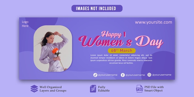 Modelo de banner PSD para o Dia Internacional da Mulher