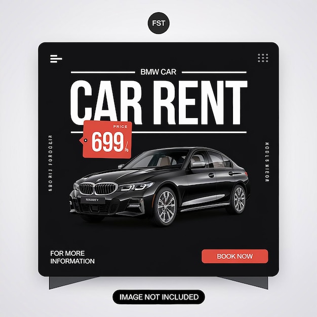 Modelo de banner publicitário de venda de automóveis em redes sociais