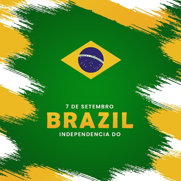 modelo de banner quadrado do instagram post dia da independência do brasil