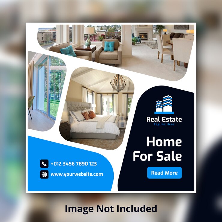 PSD modelo de banner quadrado imobiliário mídia social