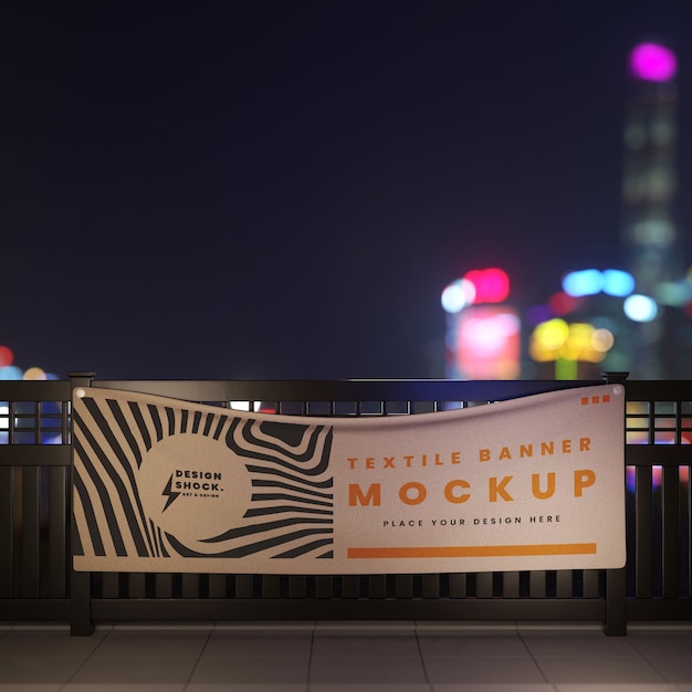 Modelo de banner têxtil para exteriores
