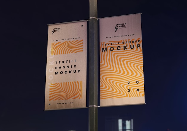 Modelo de banner têxtil para exteriores