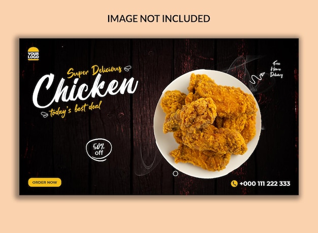 PSD modelo de banner web de frango super delicioso