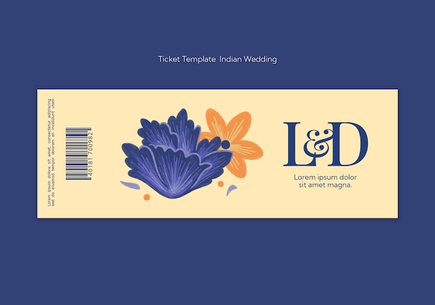 Modelo de bilhete de celebração de casamento