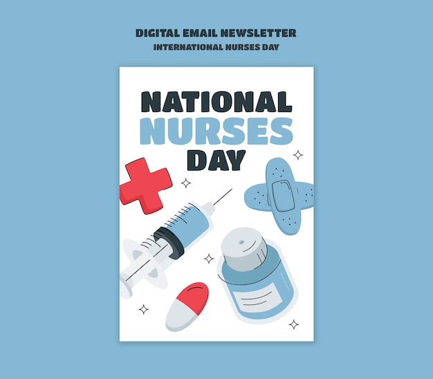 Modelo de boletim informativo digital do dia internacional das enfermeiras