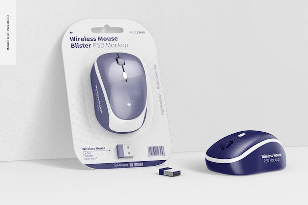 Modelo de bolha de mouse sem fio, enxuto