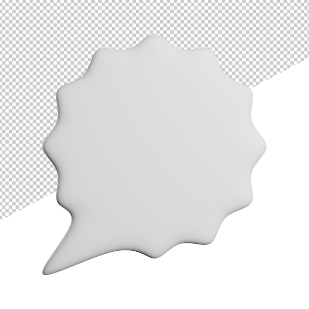 Modelo de bolhas de fala vista frontal ilustração do ícone de renderização 3d em fundo transparente