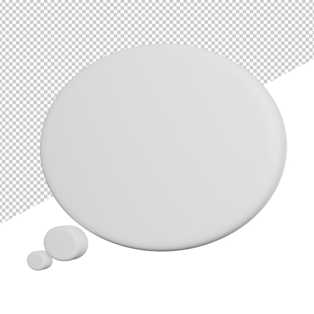 PSD modelo de bolhas de fala vista lateral ilustração do ícone de renderização 3d em fundo transparente