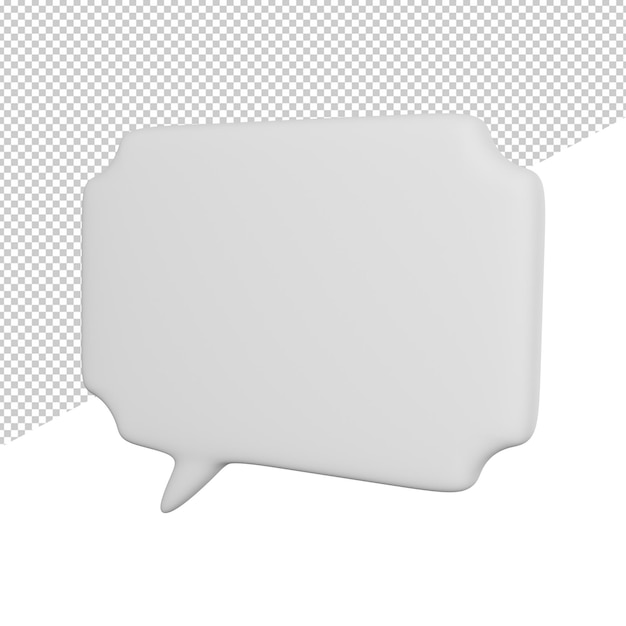 Modelo de bolhas de fala vista lateral ilustração do ícone de renderização 3d em fundo transparente