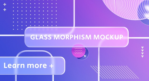 PSD modelo de botões de estilo glassmorphism