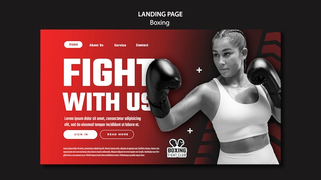 Modelo de boxe de design plano