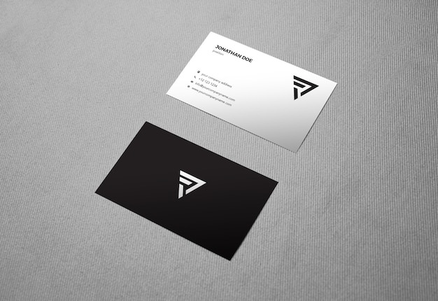 Modelo de businesscard vertical de tecido de linho