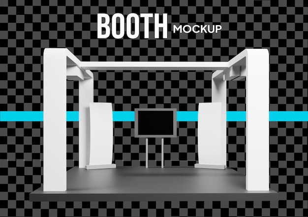 Modelo de cabine branca para exposição e apresentação de produtos