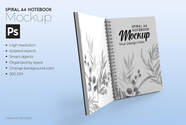 Modelo de caderno A4 espiral