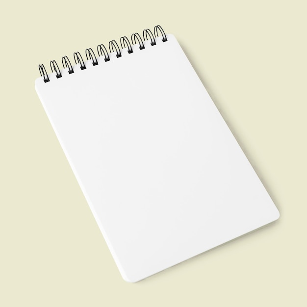 Modelo de caderno branco em branco