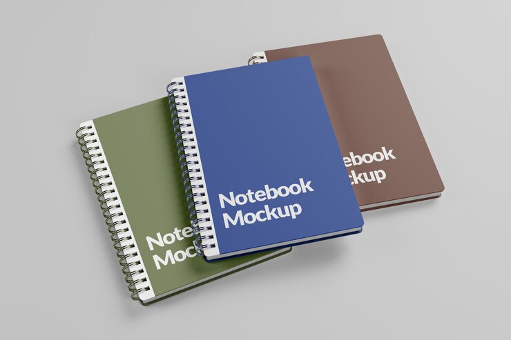 PSD modelo de caderno com encadernação em espiral