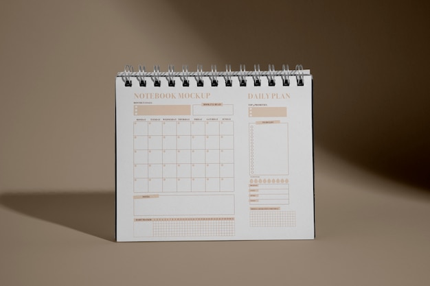 PSD modelo de caderno de calendário e planejador