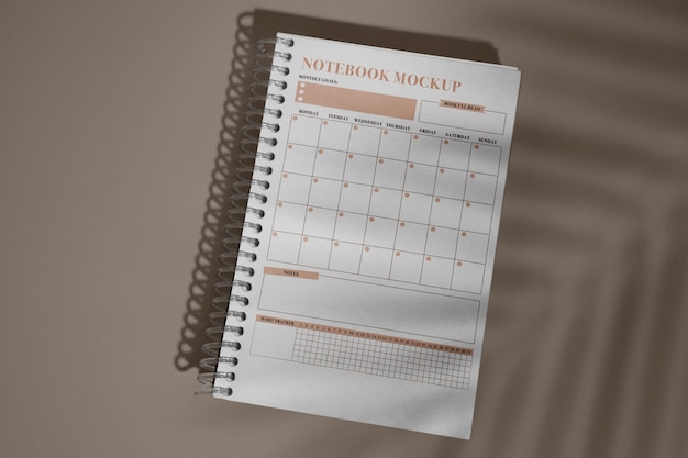 PSD modelo de caderno de calendário e planejador