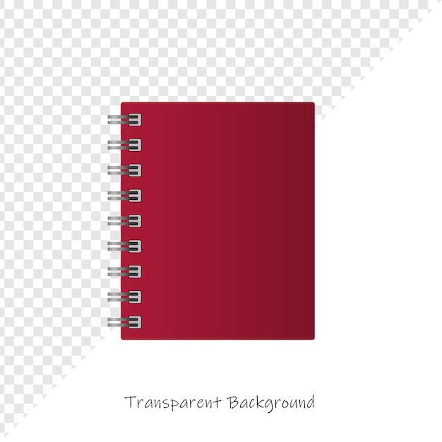 Modelo de caderno em espiral vermelho