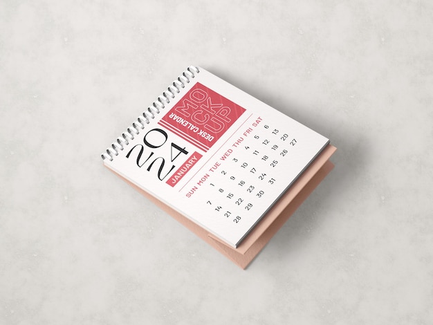 Modelo de calendário de mesa em espiral