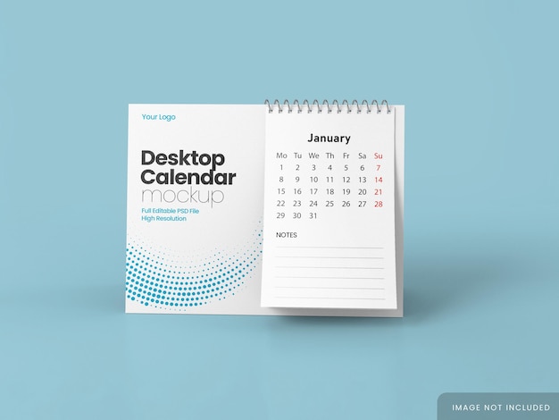 PSD modelo de calendário de mesa em pé