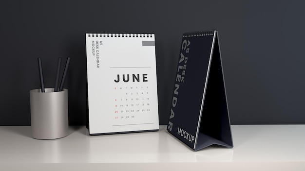 Modelo de calendário de mesa vertical minimalista