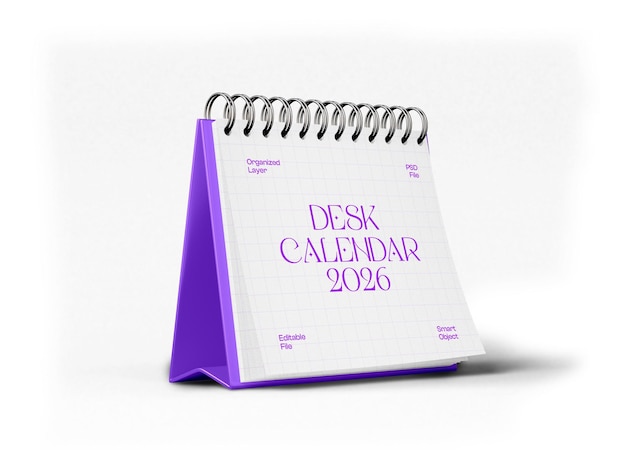 Modelo de calendário de secretária
