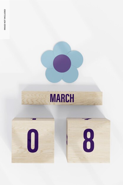 Modelo de calendário do dia da mulher