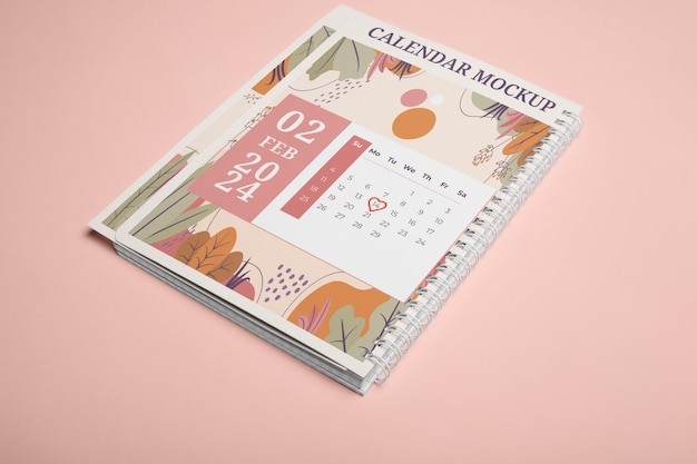 Modelo de calendário do Dia dos Namorados