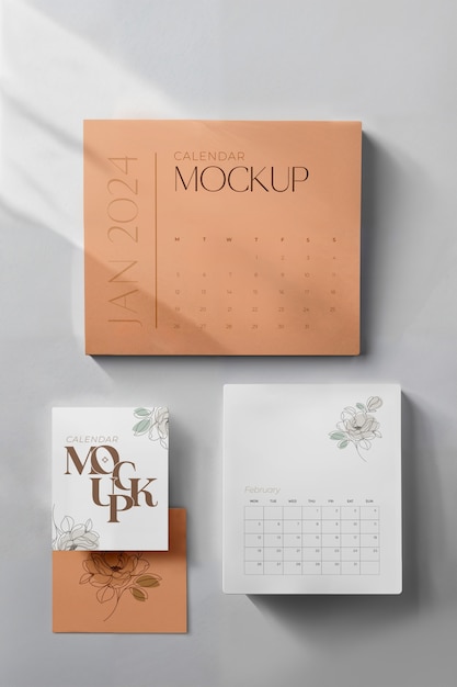 Modelo de calendário em estúdio