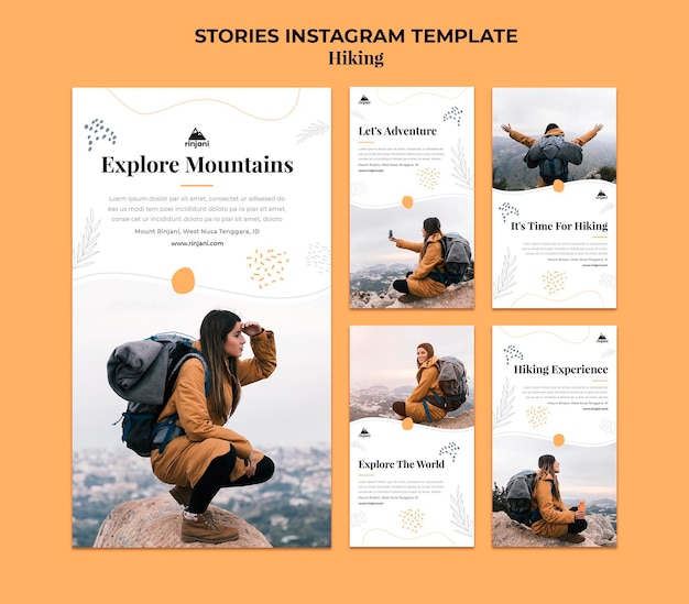 Modelo de caminhada de histórias do instagram