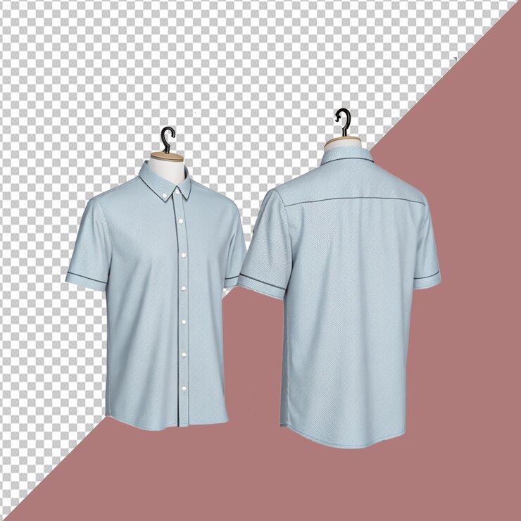 PSD modelo de camisa de botão de negócio com fundo transparente