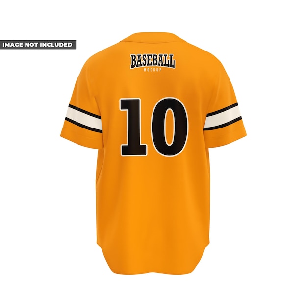 Modelo de camiseta de beisebol vista de trás