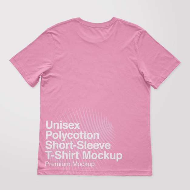 Modelo de camiseta de manga curta de poliéster unissex