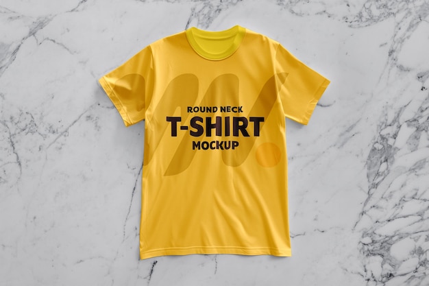 Modelo de camiseta de pescoço redondo