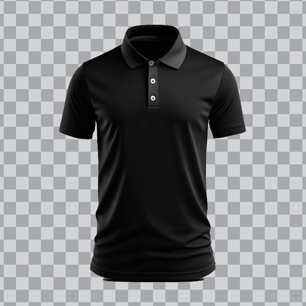 PSD modelo de camiseta de polo preto design png fundo transparente