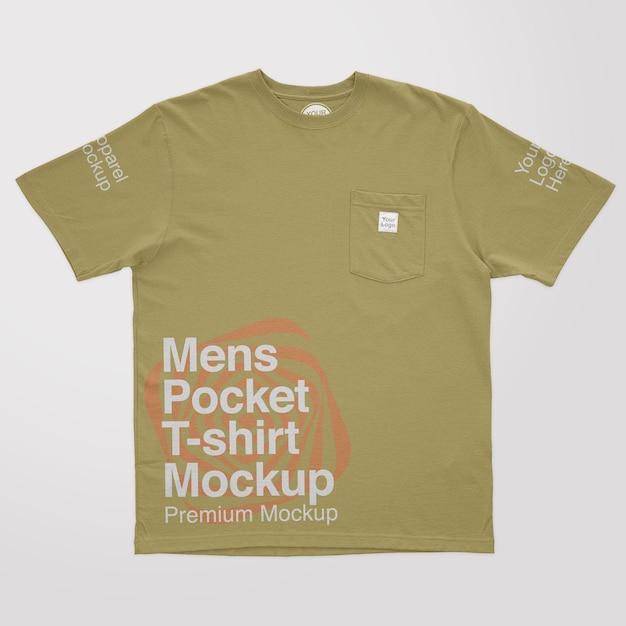 Modelo de camiseta masculina de bolso