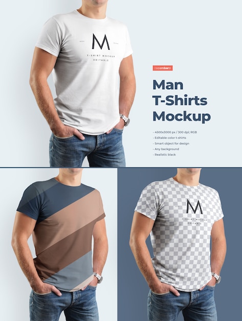 PSD modelo de camiseta masculina