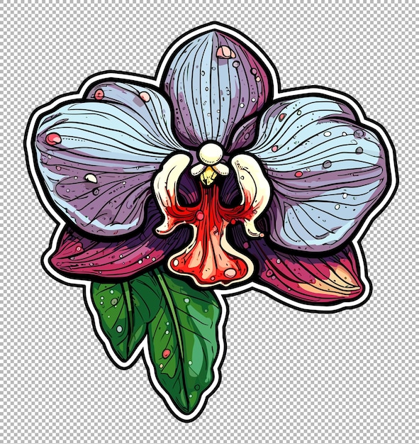 PSD modelo de camiseta transparente de flor de orquídea