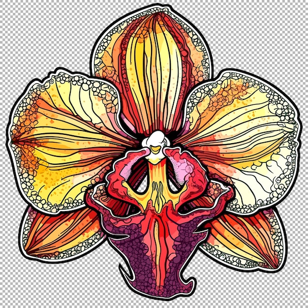 PSD modelo de camiseta transparente de flor de orquídea