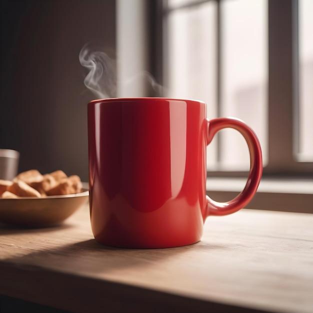 PSD modelo de caneca de café vermelha