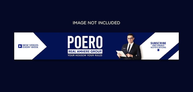 Modelo de capa de banner profissional do youtube