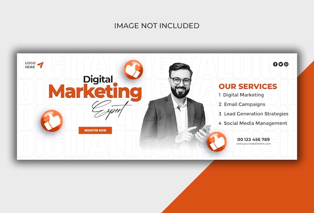 Modelo de capa de Facebook de agência de marketing digital e corporativa