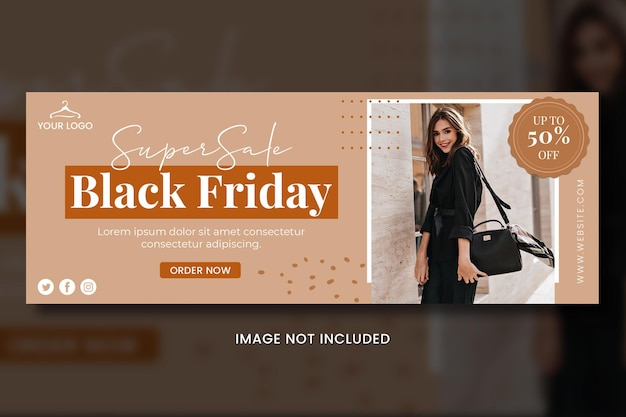 Modelo de capa de facebook de venda de sexta-feira negra