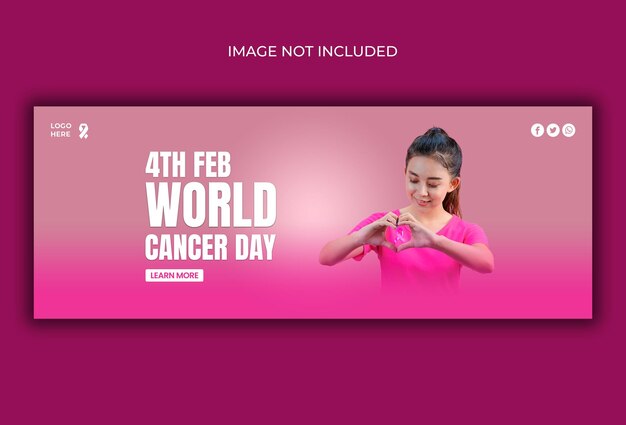 PSD modelo de capa de mídia social do dia mundial de conscientização sobre o câncer