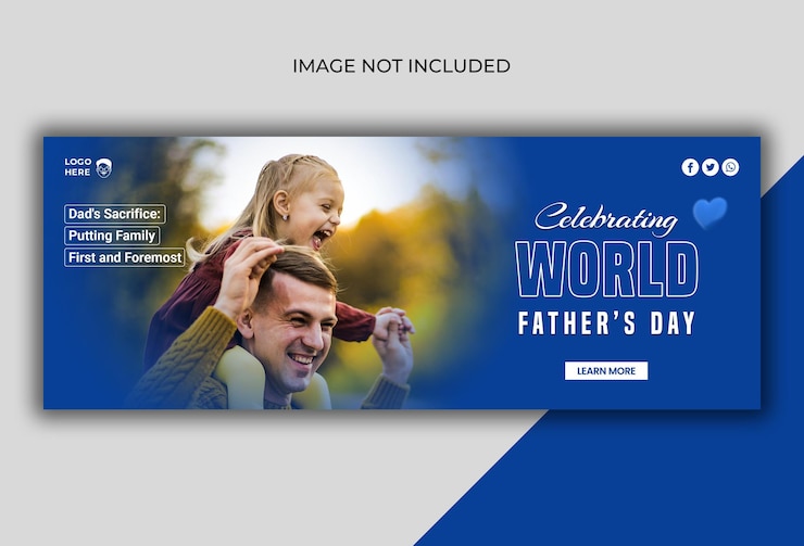 PSD modelo de capa de mídia social do dia mundial do pai feliz dia dos pais em português