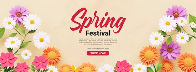 Modelo de capa de mídia social do festival da primavera