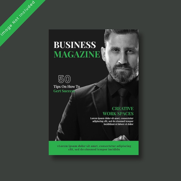 PSD modelo de capa de revista de negócios moderna