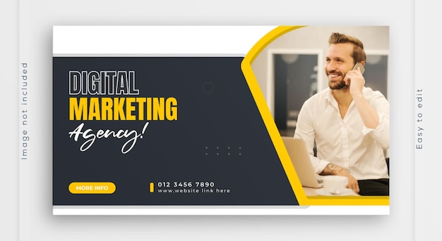 Modelo de capa de web de marketing digital para serviços de SEO Campanhas on-line Designs de publicidade de negócios
